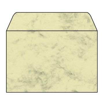 SIGEL DU011 : Lot de 25 enveloppes marbrées - 114 x 162 mm - Beige