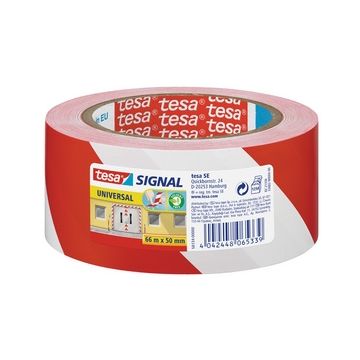 TESA Universal Ruban adhésif rayé en PVC - Blanc/Rouge (Signalétique 58134) modèle