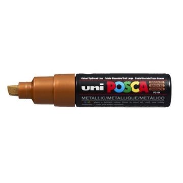 UNI-BALL : Marqueur peinture Posca PC 8K - Pointe biseautée de 8 mm - Bronzé - PC-8K BR