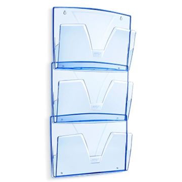 Visuel Présentoir mural - 3 Corbeilles A4 - Bleu glacier CEP