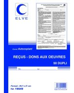 Carnet Reçus Association - Dons aux œuvres Cerfa 11580-05 ELVE