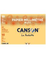 Papier Millimétré Bleu A4 CANSON Lot de 12 feuilles