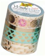 Ruban décoratif autocollant - Hotfoil or II : FOLIA Washi Tape Lot de 4 Photo