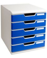 EXACOMPTA : Module de rangement 5 tiroirs Modulo - Gris/bleu