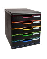 EXACOMPTA Module de rangement 5 tiroirs Modulo - Noir/Arlequin 301914D
