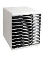 EXACOMPTA : Module de rangement 10 tiroirs A4 Modulo - Gris/noir