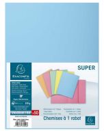 Lot de 50 Chemises à 1 rabat - Bleu clair EXACOMPTA Image