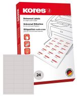 Étiquettes adhésives universelles - 70 x 36 mm - Blanc : KORES Lot de 2400