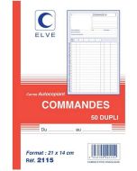 COMMANDE Carnet 210 x 140 mm - Autocopiant Dupli ELVE
