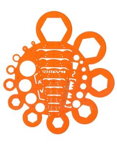 Gabarit de découpe ou de dessin : MINERVA Trace-Ecrous et Boulons N°2 (001020)