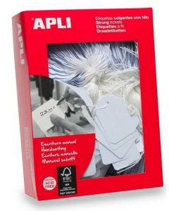 Etiquettes bijouterie à trou et ficelle blanche - 15 x 24 mm AGIPA Lot de 1000