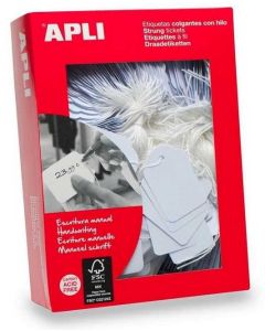 Etiquettes de prix à ficelle blanche - 50 x 70 mm APLI