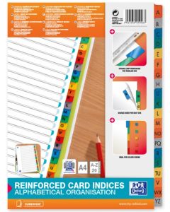 Jeu de 20 Intercalaires Alphabétiques en carton - 210 x 297 mm : OXFORD Visuel