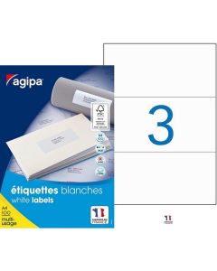 Étiquettes adhésives blanches - 210 x 99 mm : AGIPA Lot de 300 image