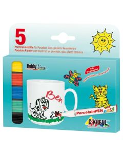 Lot de 5 marqueurs pour porcelaine - 1-3 mm - Assortiment : KREUL Visuel