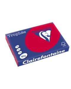 Ramette de papier Trophée de 500 feuilles A3  - Rouge Groseille : CLAIREFONTAINE 1895