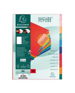 EXACOMPTA : Jeu de 10 intercalaires neutres en carte lustrée 2210E