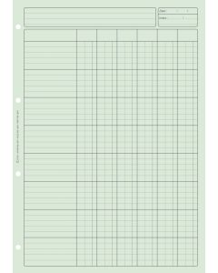 Bloc Audit Vert à 6 colonnes - Feuille de travail ELVE 2663