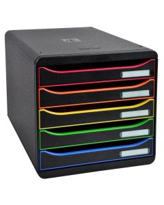 Module de rangement 5 tiroirs - Big Box Plus - Noir/Arlequin EXACOMPTA Black Office Image