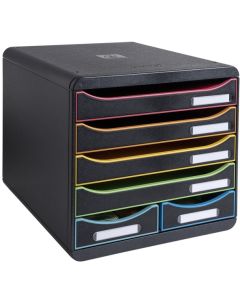 Module de rangement 6 tiroirs - Big Box Maxi - Noir/Arlequin : EXACOMPTA Black Office image