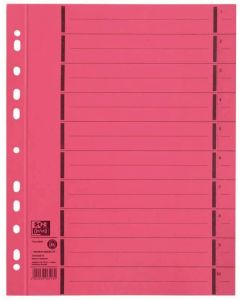 OXFORD : Lot de 100 intercalaires en carton - 240 x 300 mm - Rouge 400004670 