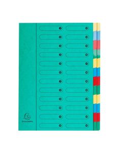 5124E EXACOMPTA  Trieurs sans élastiques Vert 24 compartiments