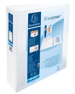 EXACOMPTA 51825E  Classeurs personnalisables avec 3 pochettes - Blanc - Dos de 86 mm