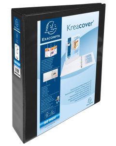 EXACOMPTA 51843NE : Classeurs personnalisables avec 3 pochettes - Noir - Dos de 60 mm