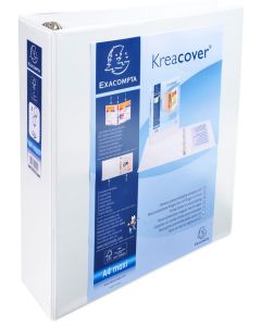 EXACOMPTA 51845E  Classeurs personnalisables avec 3 pochettes - Blanc - Dos de 90 mm