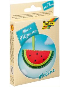 Kit de couture en feutrine pour fabriquer un Porte-clé - Pastèque : FOLIA Filzinies Visuel