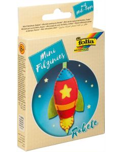 Kit de couture en feutrine pour fabriquer un Porte-clé - Fusée : FOLIA Filzinies Visuel