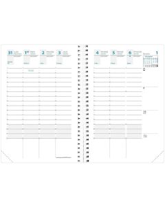 Agenda Semainier 2025 - 100 x 150 mm - Noir QUO VADIS Time et Life Pocket intérieur
