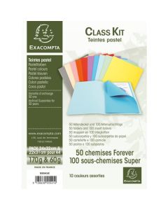 EXACOMPTA : 50 Chemises Forever et 100 sous-chemises Super Class'Kit - Assortiment : 55541E
