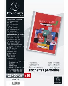 Lot de 10 Pochettes perforées pour Exagraphic - A4 EXACOMPTA Visuel