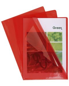 Lot de 10 Pochettes à Coins A4 en PVC lisse - Rouge EXACOMPTA Image