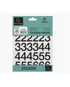 Pochette de Chiffres adhésifs de 0 à 9 - 30 mm - Noir : EXACOMPTA image