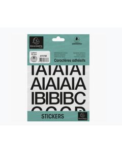 Pochette de Lettres adhésives de A à Z - 30 mm - Noir : EXACOMPTA image