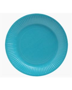 Assiette jetable en carton - Bleu turquoise - 230 mm PRO NAPPE Lot de 20