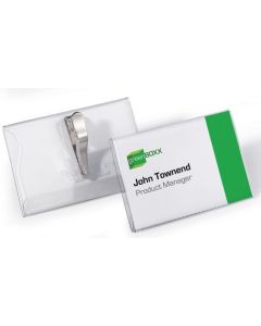 Lot de 25 Badges avec une pince crocodile - 75 x 40 mm : DURABLE Visuel