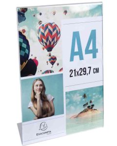 Chevalet - Présentoir incliné - A4 - Cristal : EXACOMPTA Office image