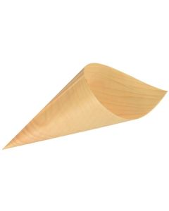 Photo Cornet en bois pour aliments - 180 x 95 mm PAP STAR Pure