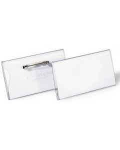 Lot de 100 Badges avec une pince plate - 75 x 40 mm : DURABLE Photo