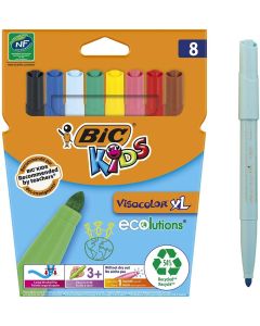 BIC : Lot de 8 feutres Visacolor XL - Assortiment Visuel