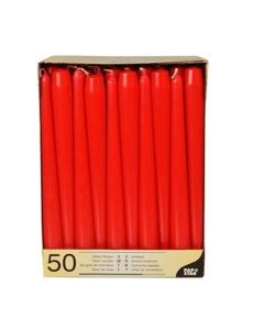 Bougie chandelier - Rouge 25 cm : PAP STAR Lot de 50 image