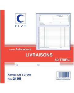 Photo Carnet de livraison 210 x 210 mm - Autocopiant Dupli ELVE