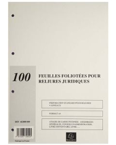 Recharge pour reliure juridique 100 feuillets EXACOMPTA 46280E