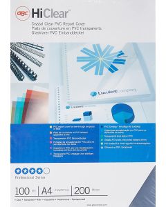 Plat de Couverture pour Reliure A4 - PVC 0,20 mm - Transparent : GBC Lot de 100 Visuel