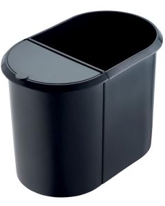 Poubelle en plastique - Duo System - Argent/Noir HELIT