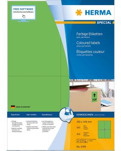 4399 HERMA : Étiquettes adhésives - Multi-usages - 105,0 x 148,0 mm - Vert