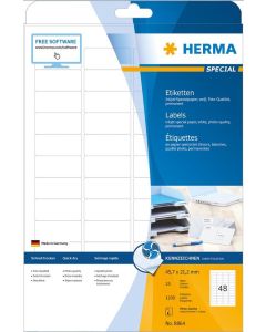 Étiquettes adhésives Jet d'Encre - 45,7 x 21,2 mm. - Blanc HERMA 8864